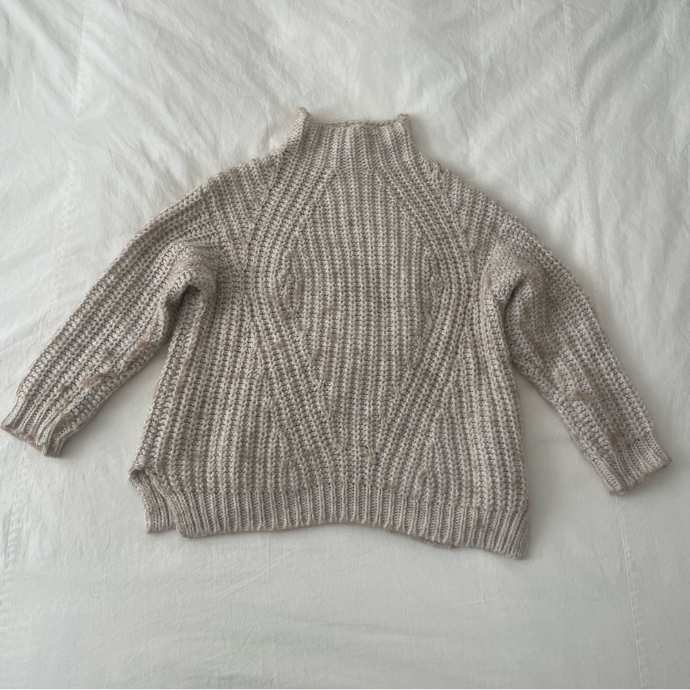 Sanctuary Chunky Knit Cream Turtleneck Sweater